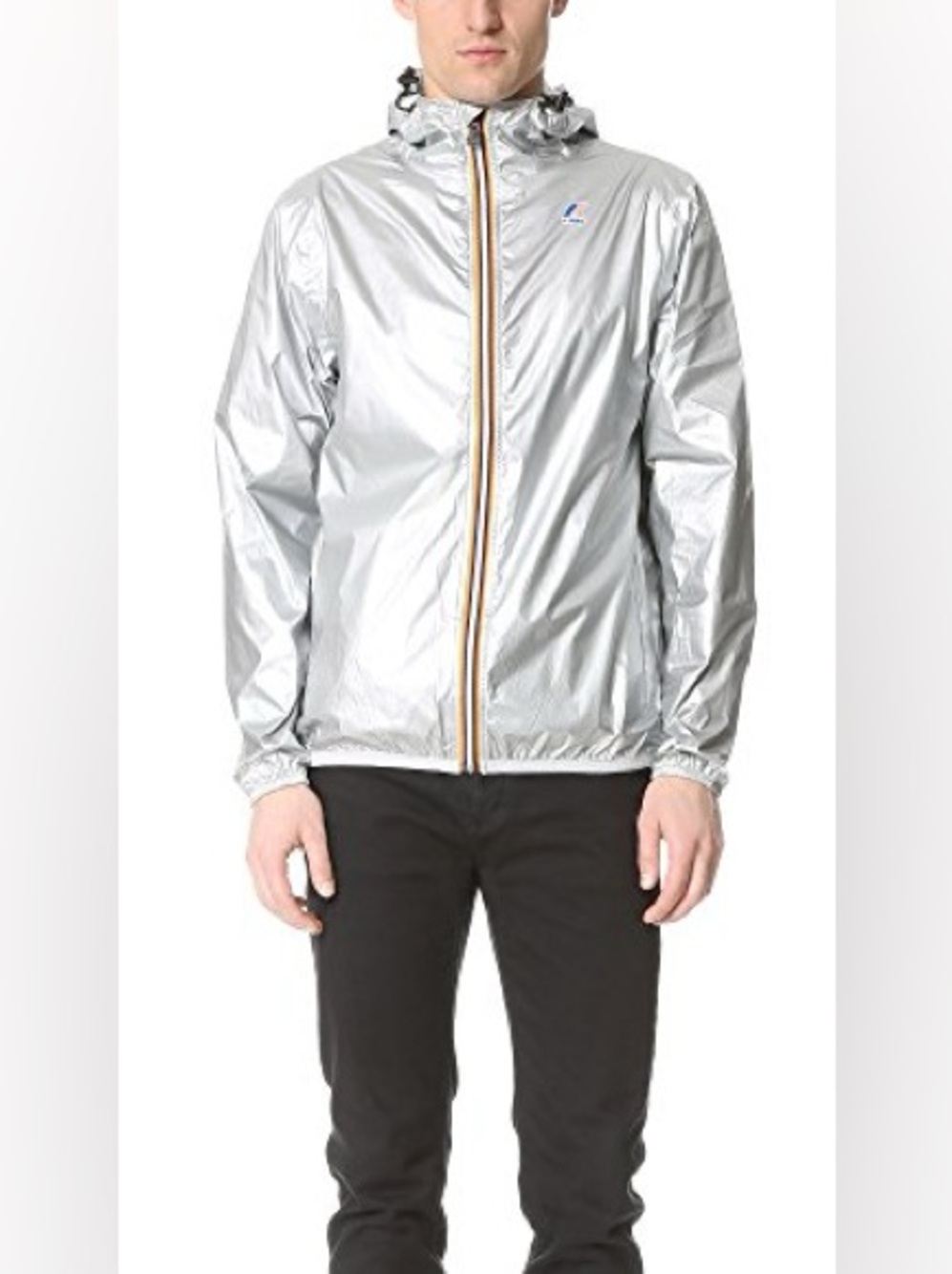 K-Way Men's Le Vrai Claude 3.0 Jacket, Metallic Silver medium